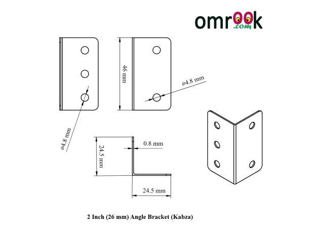 L-Bracket (Kabja Patti) 2" (46mm), Thickness: 0.8 mm