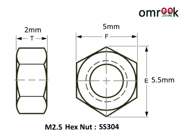 M2.5 Hex Nut SS304