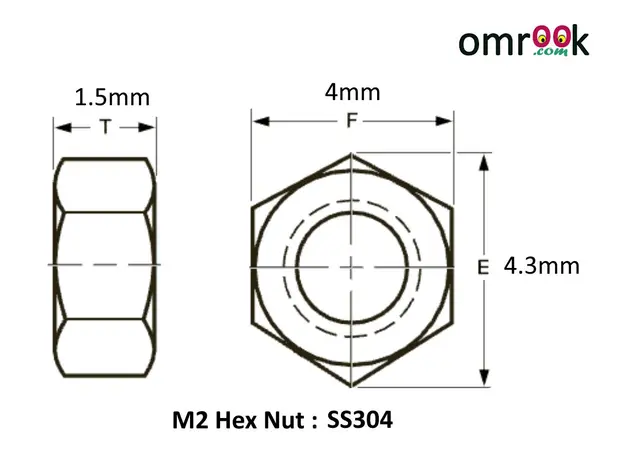 M2 Hex Nut SS304