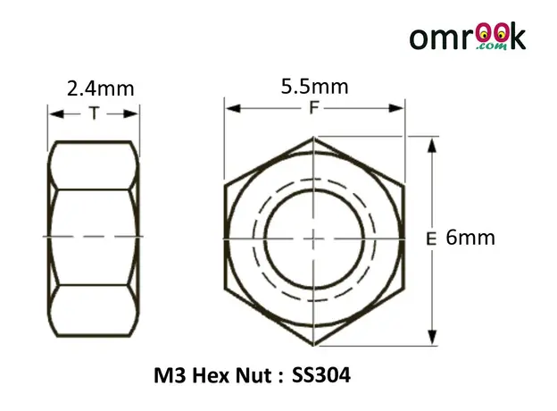 M3 Hex Nut SS304