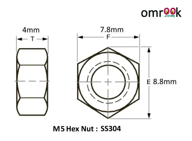 M5 Hex Nut SS304