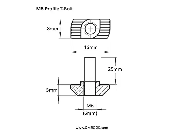 M6 Profile Bolt